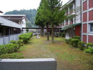 The school courtyard.